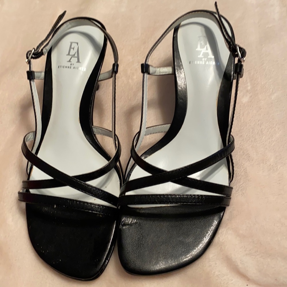 Black sandals size 7.5 Etienne Aigner